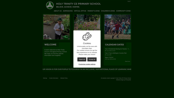 Screenshot of the Holy Trinity Church Of England Primary School Parent Teachers Association website