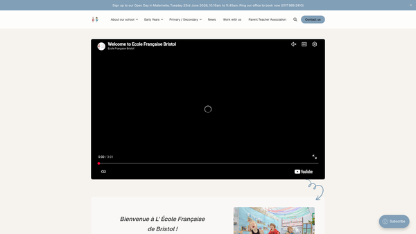 Screenshot of the L'ecole Francaise De Bristol website