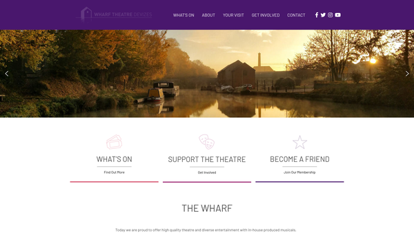 Screenshot of the Wharf Theatre website