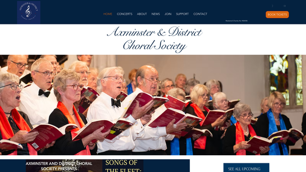 Screenshot of the Axminster And District Choral Society website