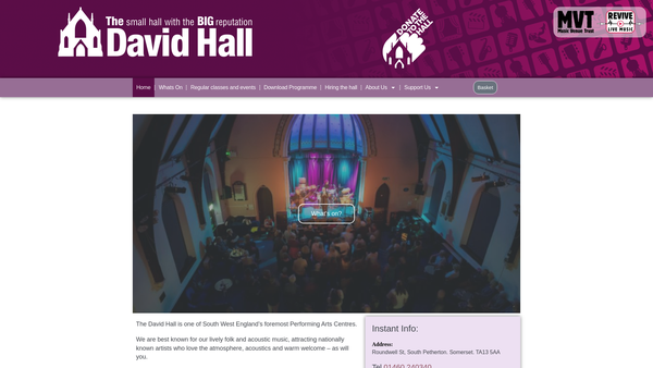 Screenshot of the Petherton Arts Trust Limited website