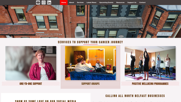 Screenshot of the Cancer Lifeline website