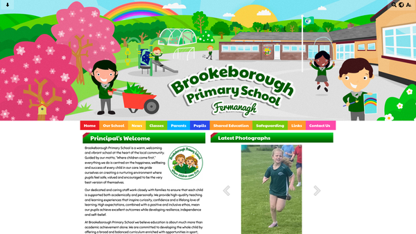 Screenshot of the Brookeborough Controlled Primary School Parent Teacher Friends' Association website