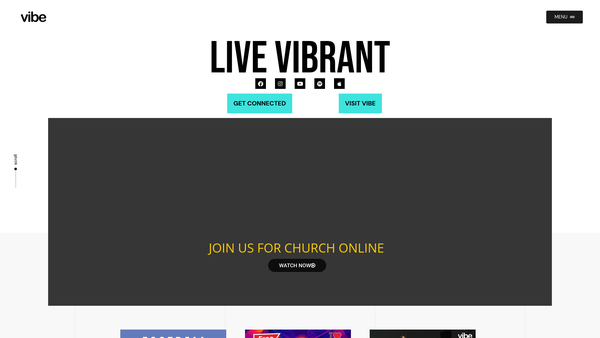 Screenshot of the Vibe website