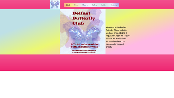 Screenshot of the Belfast Butterfly Club website