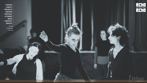 Screenshot of the Echo Echo Dance Theatre Company website
