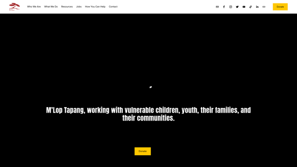 Screenshot of the M'Lop Tapang Northern Ireland website