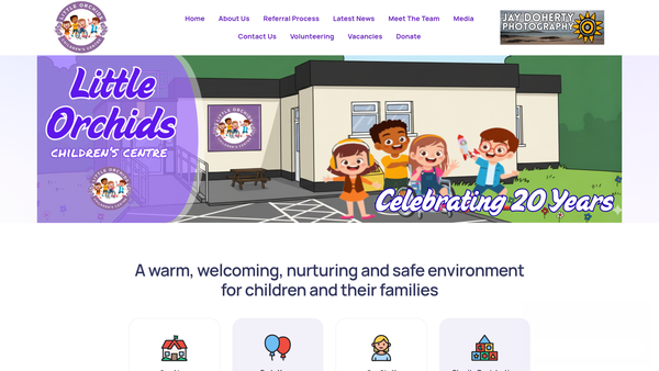 Screenshot of the Little Orchids website