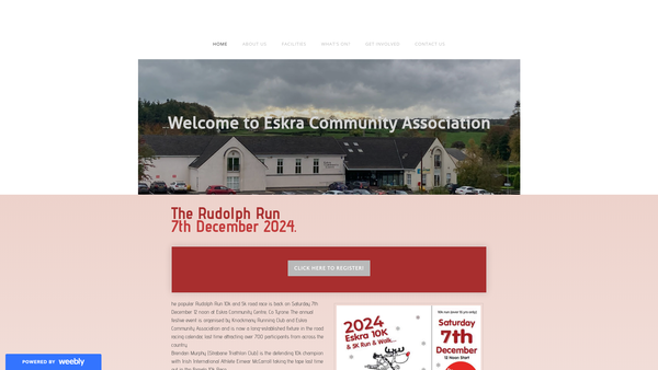 Screenshot of the Eskra Community Association website