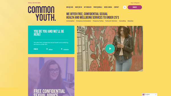 Screenshot of the Common Youth Ltd website