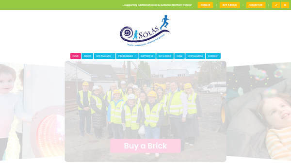 Screenshot of the Sólás website