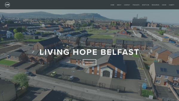 Screenshot of the Living Hope Belfast Church website