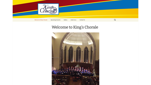Screenshot of the The King's Chorale website