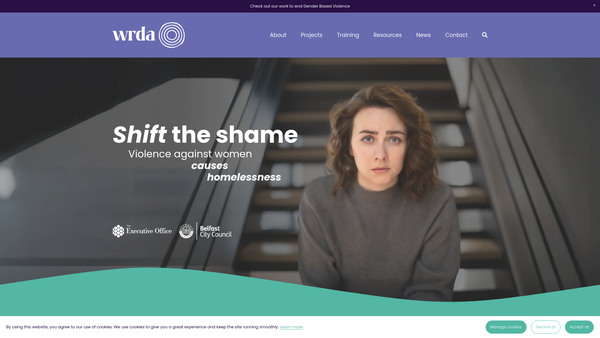 Screenshot of the Women's Resource and Development Agency Company Limited website