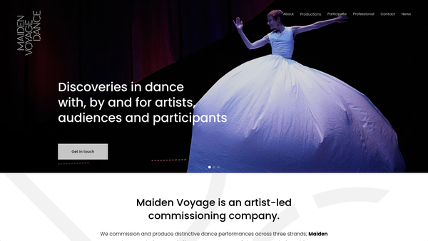 Screenshot of the Maiden Voyage (NI) Ltd website