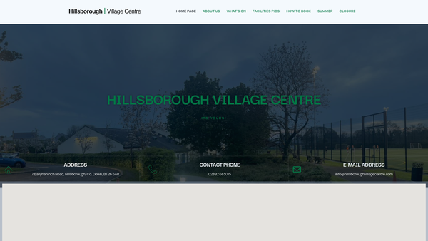 Screenshot of the Hillsborough Community Centre Limited website