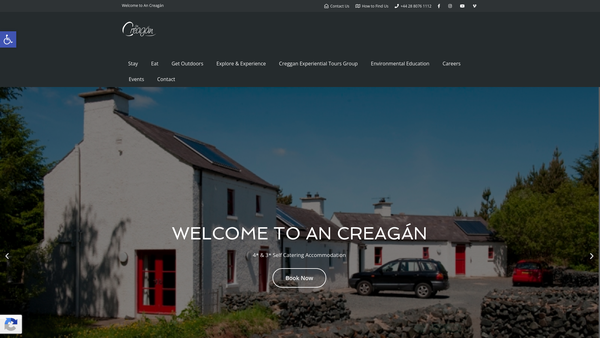 Screenshot of the Creggan Education & Research Services Ltd website