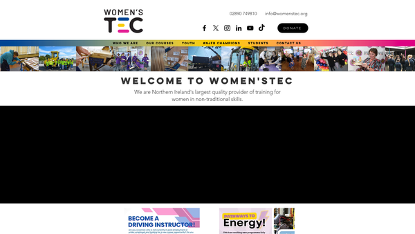 Screenshot of the The WOMENSTEC (Training, Enterprise & Childcare Centre) website