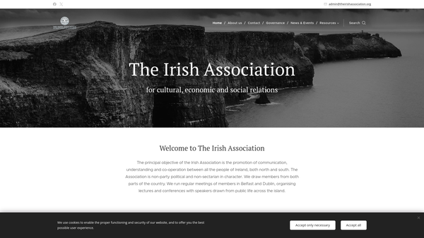 Screenshot of the The Irish Association for Cultural, Economic and Social Relations website