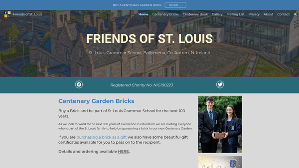 Screenshot of the Friends of St Louis, Ballymena website