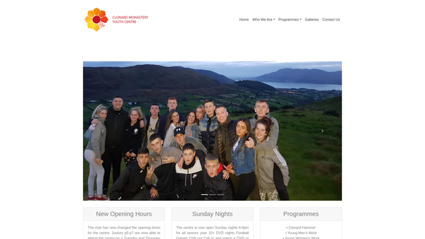 Screenshot of the Clonard Monastery Youth Centre website