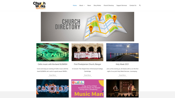 Screenshot of the Church Works North Down website