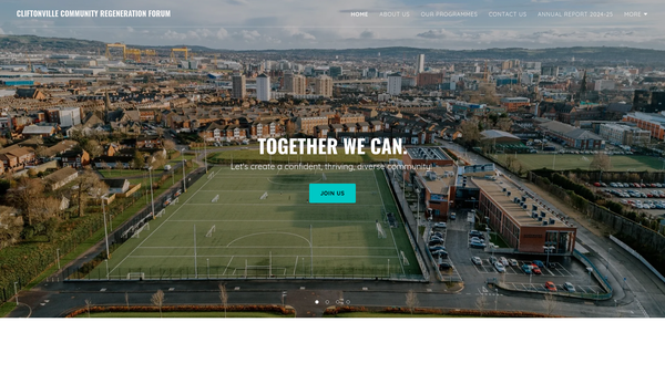 Screenshot of the Cliftonville Community Regeneration Forum website