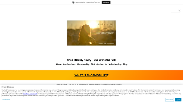 Screenshot of the Shopmobility Newry website