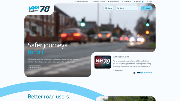 Screenshot of the North West Ulster Group of Advanced Motorists and Motorcyclists (IAM Group No 8159) website