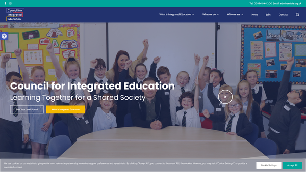Screenshot of the Northern Ireland Council For Integrated Education website