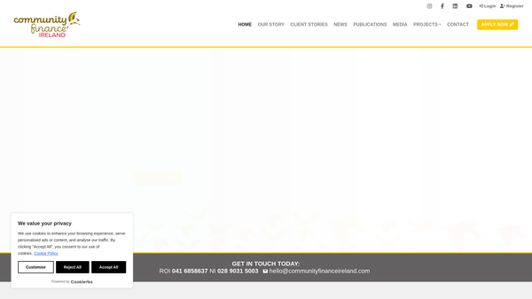Screenshot of the Ulster Community Investment Trust Limited website