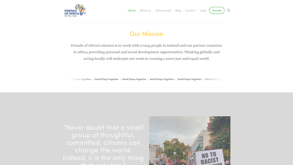 Screenshot of the Friends of Africa website