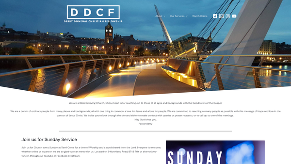 Screenshot of the Derry Donegal Christian Fellowship website