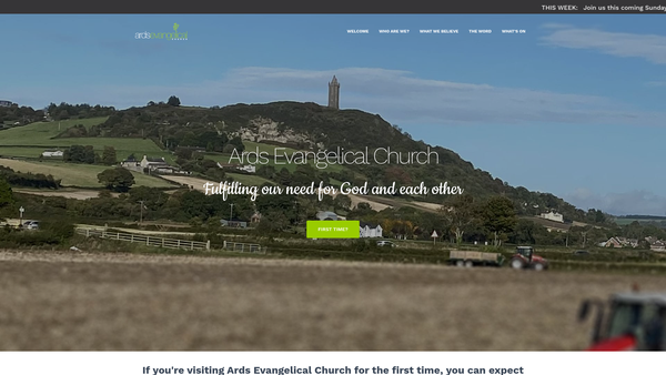 Screenshot of the Ards Evangelical Church website
