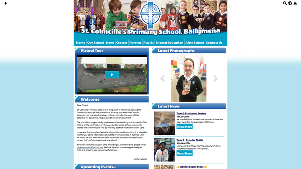Screenshot of the St Colmcille's PTA website