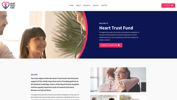 Screenshot of the The Heart Trust Fund (Belfast Heart Centre) website