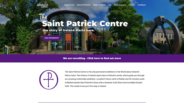 Screenshot of the Saint Patrick Visitor Centre Ltd website