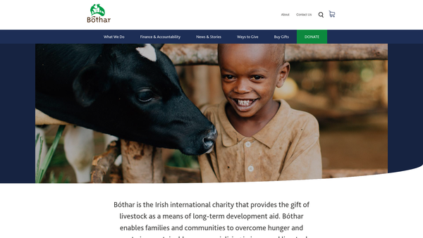 Screenshot of the Bóthar Ltd website