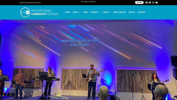 Screenshot of the Victory Praise Community Church website