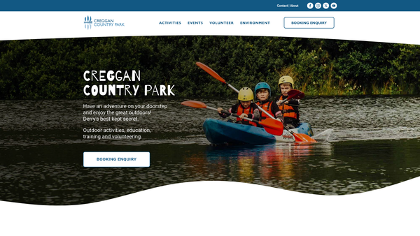 Screenshot of the Creggan Country Park Enterprises Limited website