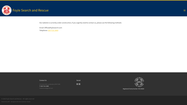 Screenshot of the Foyle Search and Rescue website