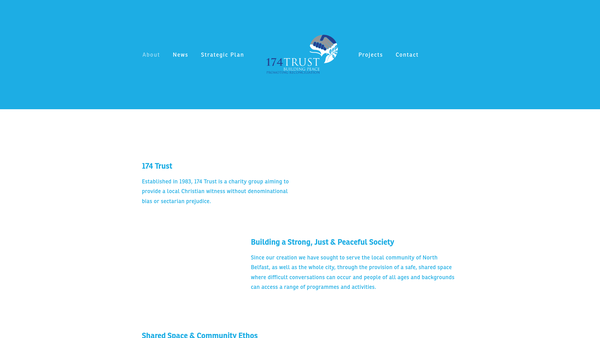 Screenshot of the 174 Trust website