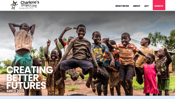 Screenshot of the Charlene's Project website