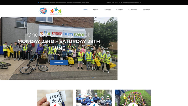 Screenshot of the Enagh Youth Forum website