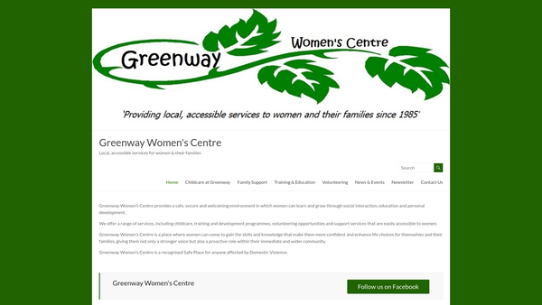 Screenshot of the Greenway Women's Group website