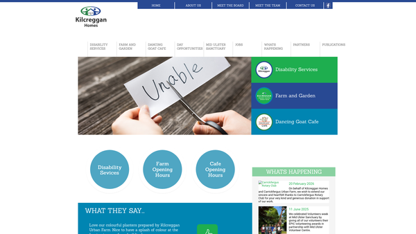 Screenshot of the Kilcreggan Homes Ltd website