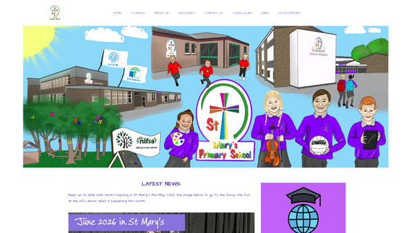 Screenshot of the St Mary's Primary School Parent Teacher and Friends Association website