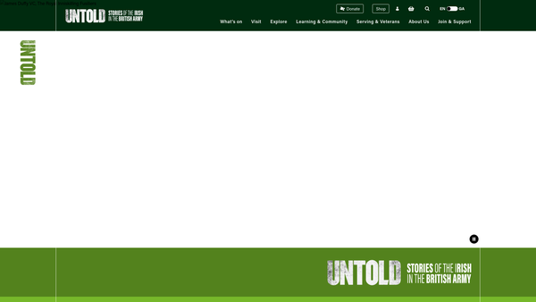 Screenshot of the The Royal Irish Regimental Museum website