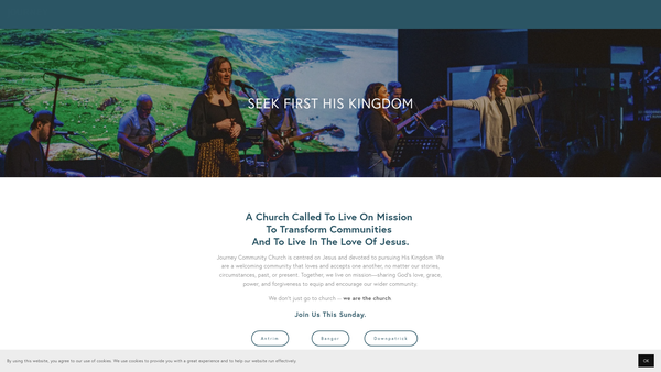 Screenshot of the Journey Community Church Antrim website