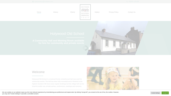 Screenshot of the Holywood Old School Preservation Trust website